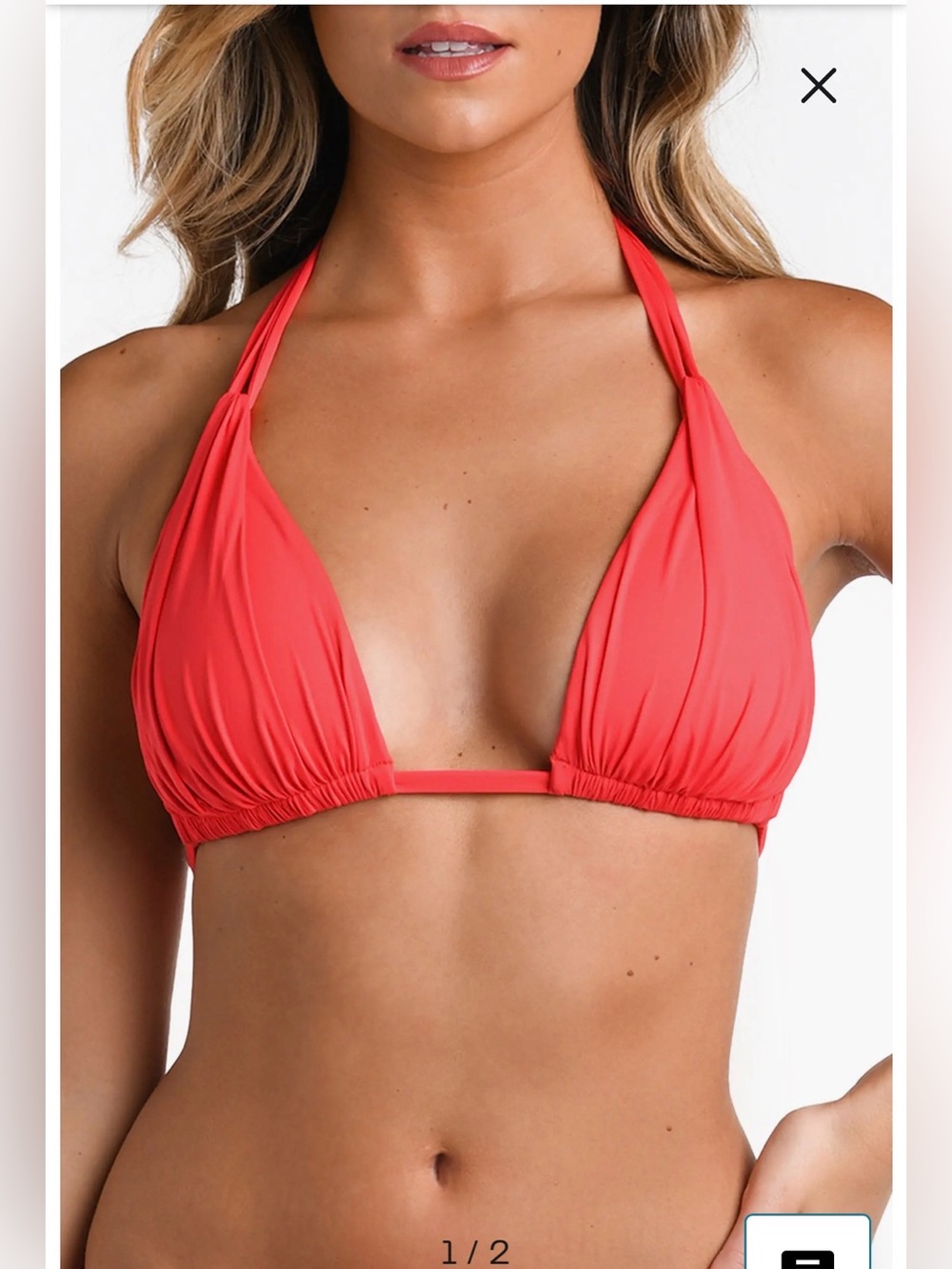 NEW La Blanca Island Goddess Halter Triangle Bikini Top 6 Pink Red NWT